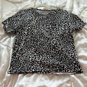 soft black and white cheetah shirt